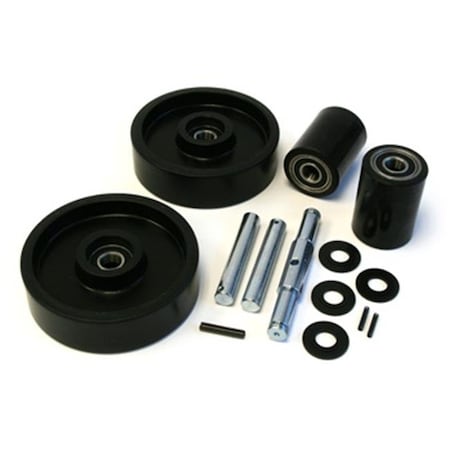 Dayton Dayton GWK-4YX96-CK 4YX96 Complete Wheel Kit for Manual Pallet Jack - Black GWK-4YX96-CK